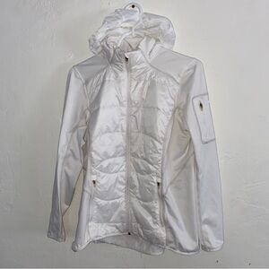Eddie Bauer Hybrid Jacket Motion Active Women Large Utility Cargo Insulated Vest